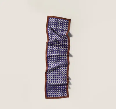 Miu Miu Printed Silk Foulard Scarf In Multi