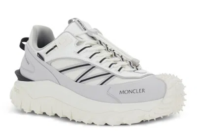 Moncler Light Grey Real Leather Trailgrip Gtx Low Top Sneakers In Gray