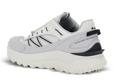 Moncler Light Grey Real Leather Trailgrip Gtx Low Top Sneakers In Gray