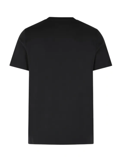 Moncler Black Solid Crew Neck T-shirt In Black