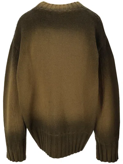 Attico Sprayed-wool Sweater In Green