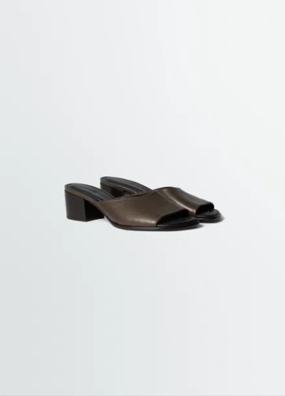 Lemaire Square Heeled Mules 55mm Dark Brown