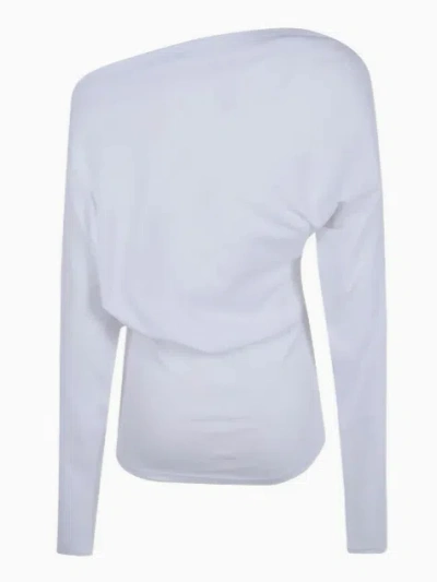 Ann Demeulemeester White Drop Shoulder Top In White