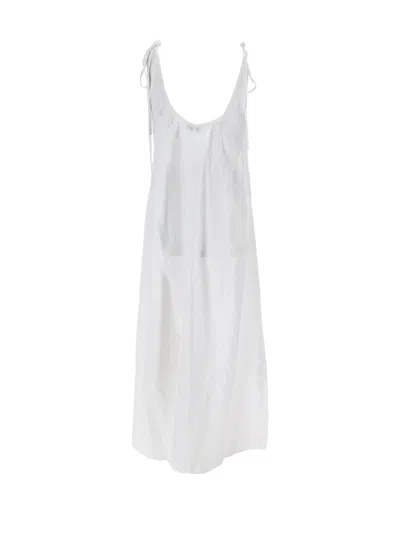 Anine Bing Flora Gathered Lyocell And Linen-blend Maxi Dress In White