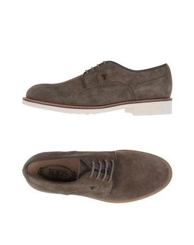 Tod's Laced Shoes In Khaki