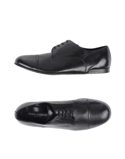 Dolce & Gabbana Laced Shoes In Steel Grey