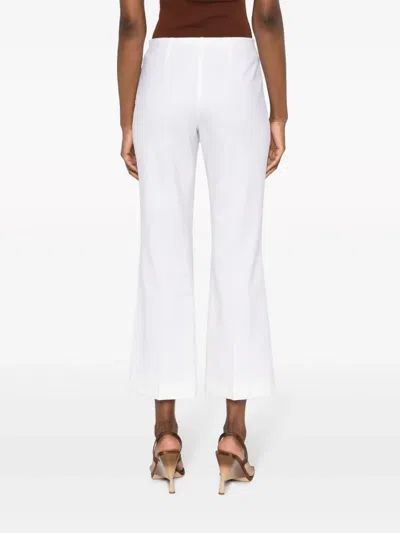 P.a.r.o.s.h Parosh Stretch Wool Flared Cropped Trousers In White