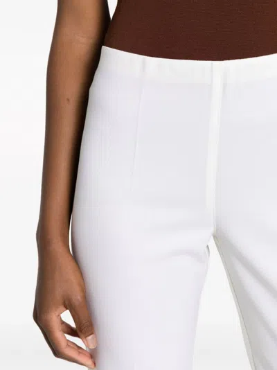 P.a.r.o.s.h Parosh Stretch Wool Flared Cropped Trousers In White