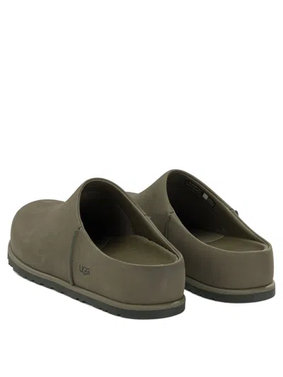 Ugg ® Men's Otzo Clog Nubuck Shoes In Burnt Olive In Green