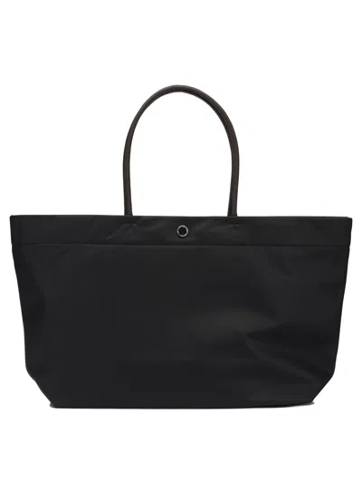 Tory Burch Ella Twisted Black Tote Bag With Logo On The Front In Ecoleather Woman In Black