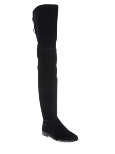 Shop Stuart Weitzman Leggylady Velvet Over-the-knee Boots In Oxford