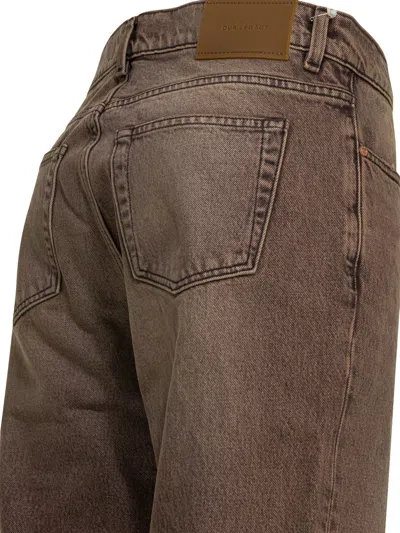 Our Legacy Denim Trousers Faded Effect Belt Loops Five Pockets In Brown