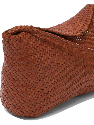 Dragon Diffusion Rectangular Shoulder Bag Woven Texture Strap In Brown