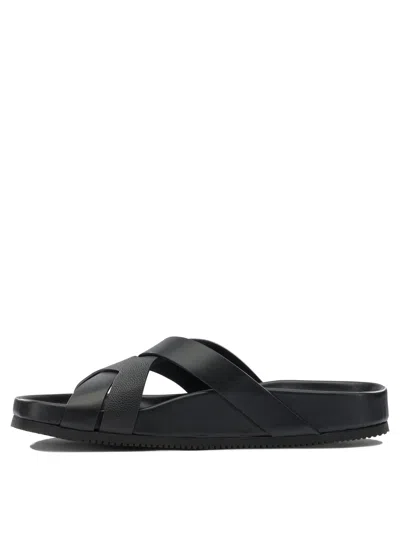 Tom Ford Sandals Open Toe Cross Strap Textured Sole In Black