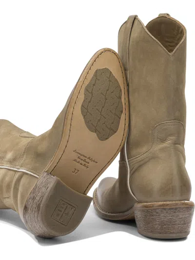 Moma Leather Ankle Boots In Brown