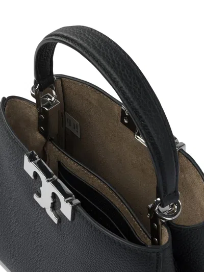 Tory Burch Eleanor Pebbled Leather Satchel Shoulder Bag In Black