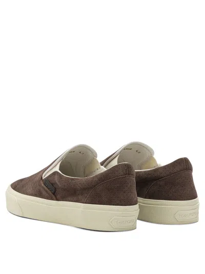Tom Ford Ripley Loafers Penny Strap Round Toe Suede In Brown