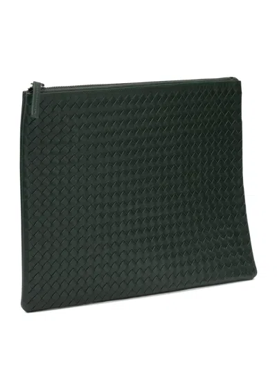 Dragon Diffusion Rectangular Clutch Bag Woven Texture Design In Green