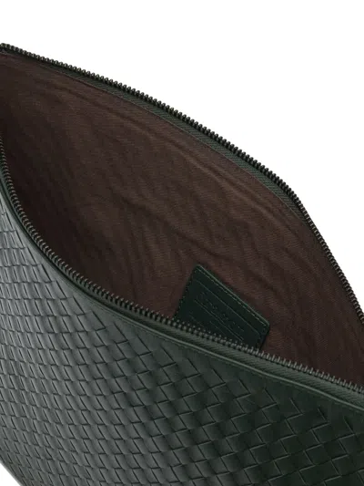 Dragon Diffusion Rectangular Clutch Bag Woven Texture Design In Green