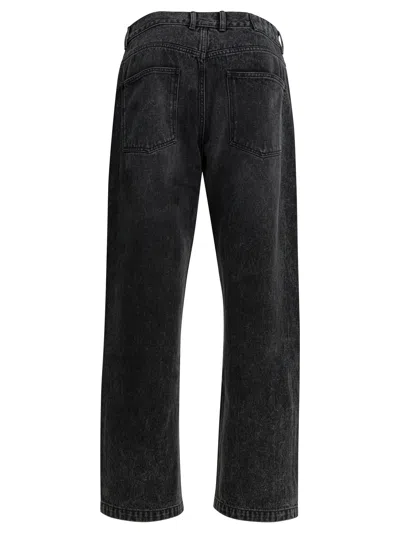 Mfpen Stonewashed Straight-cut Jeans In Black