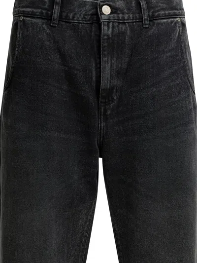 Mfpen Stonewashed Straight-cut Jeans In Black