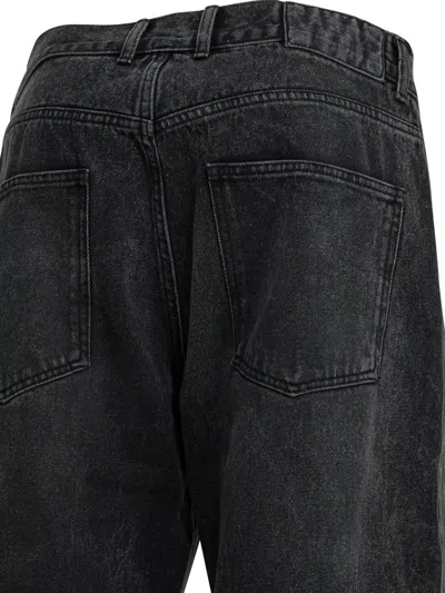 Mfpen Stonewashed Straight-cut Jeans In Black