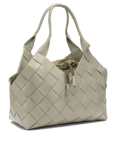 Dragon Diffusion Woven Shoulder Bag Featuring Top Handle In Neutral