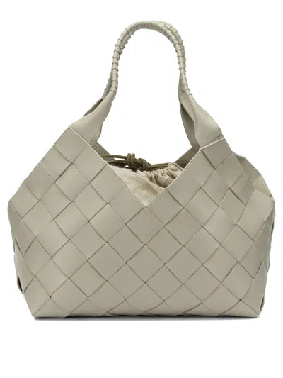 Dragon Diffusion Woven Shoulder Bag Featuring Top Handle In Neutral