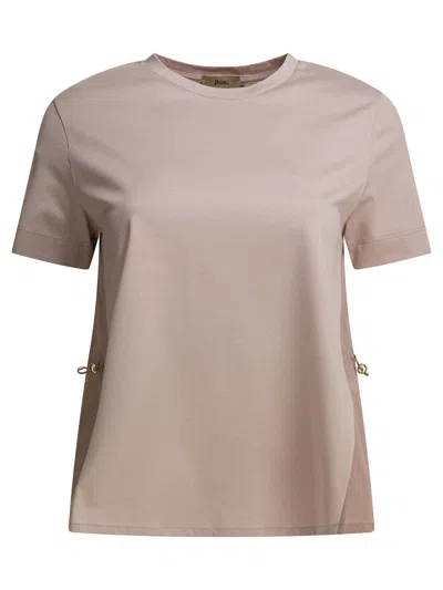 Herno Crew-neck T-shirt In Pink