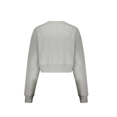 Balmain Cropped Logo Sweatshirt Women In White