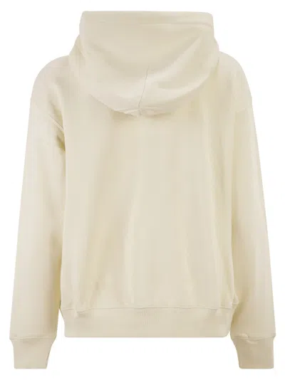 Polo Ralph Lauren Womens Parchment Cream Branded-print Cotton-blend Hoody In Yellow