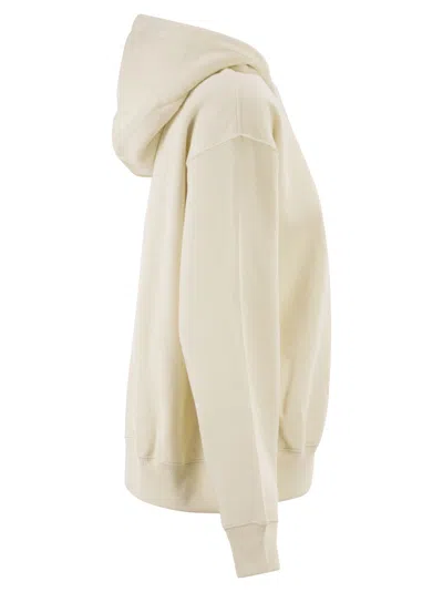 Polo Ralph Lauren Womens Parchment Cream Branded-print Cotton-blend Hoody In Yellow