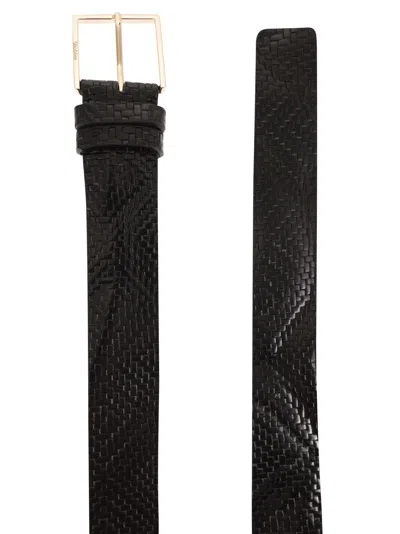 Max Mara Mxatrine - Braided Leather Belt In Black