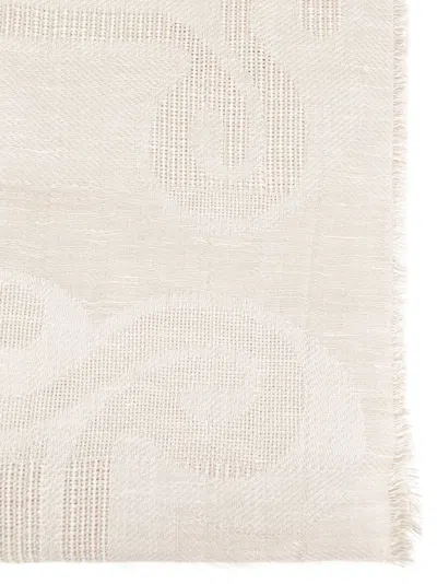 Max Mara Monogram-jacquard Scarf In Gold