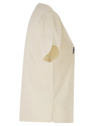 Weekend Max Mara Weekend Maxmara Wkdwest Cotton T Shirt With Print And Embroidery In Neutral