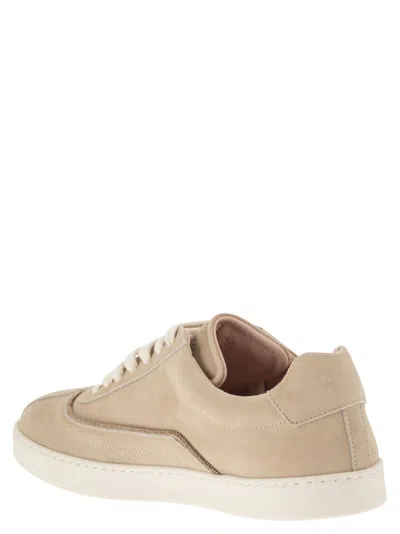 Fabiana Filippi Women Beige Suede Sneakers, 8.5 Luxury Sneakers For Women Darveys In Pink