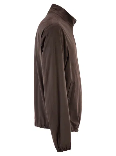 Herno Men Suede Microfibre Jacket In Brown