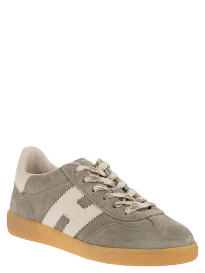 Hogan Neutrals Cool Side Stitched Logo Suede Sneakers In Multi
