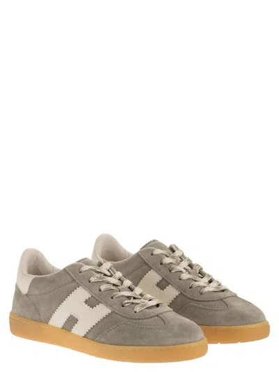 Hogan Neutrals Cool Side Stitched Logo Suede Sneakers In Multi