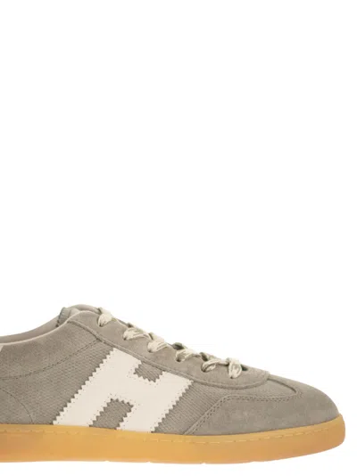 Hogan Neutrals Cool Side Stitched Logo Suede Sneakers In Multi