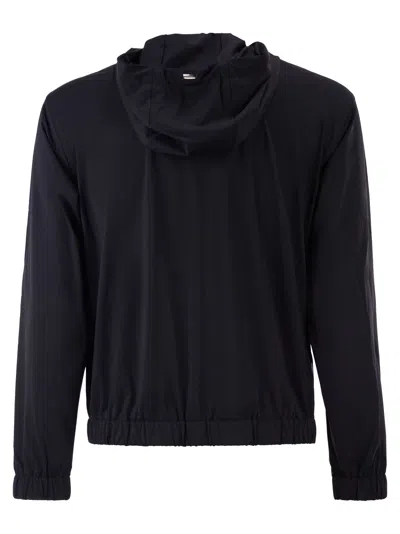 Herno Men Stretch Techno-nylon Bomber Jacket In Black