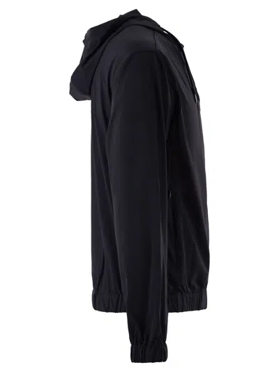 Herno Men Stretch Techno-nylon Bomber Jacket In Black