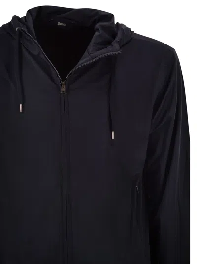 Herno Men Stretch Techno-nylon Bomber Jacket In Black