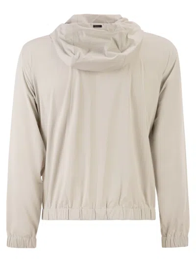 Herno Men Stretch Techno-nylon Bomber Jacket In Gray