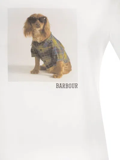 Barbour Marine Cotton T Shirt With Print In White