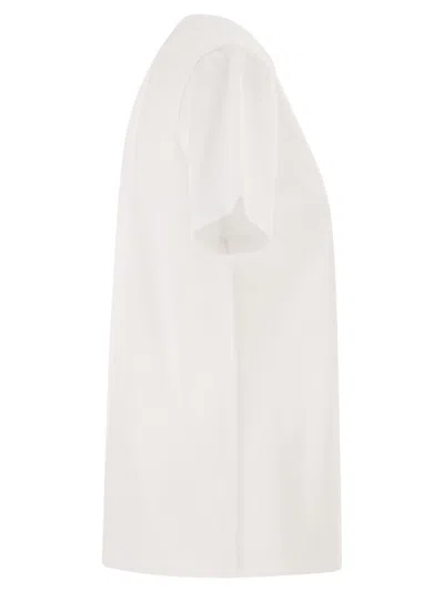Barbour Bedale Cotton T Shirt With Print In White