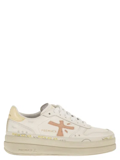Premiata Micol 8196 Double Layer Platform Trainers In White