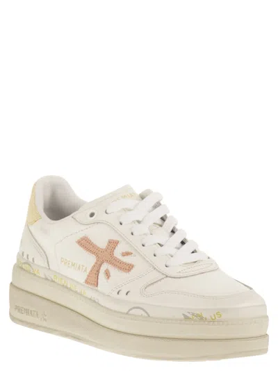 Premiata Micol 8196 Double Layer Platform Trainers In White
