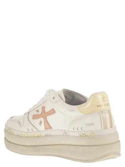 Premiata Micol 8196 Double Layer Platform Trainers In White