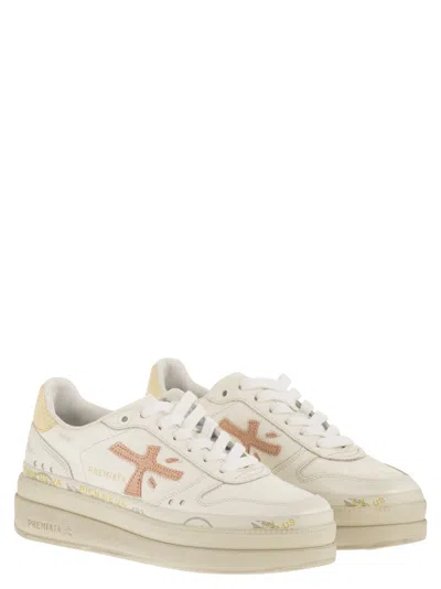 Premiata Micol 8196 Double Layer Platform Trainers In White